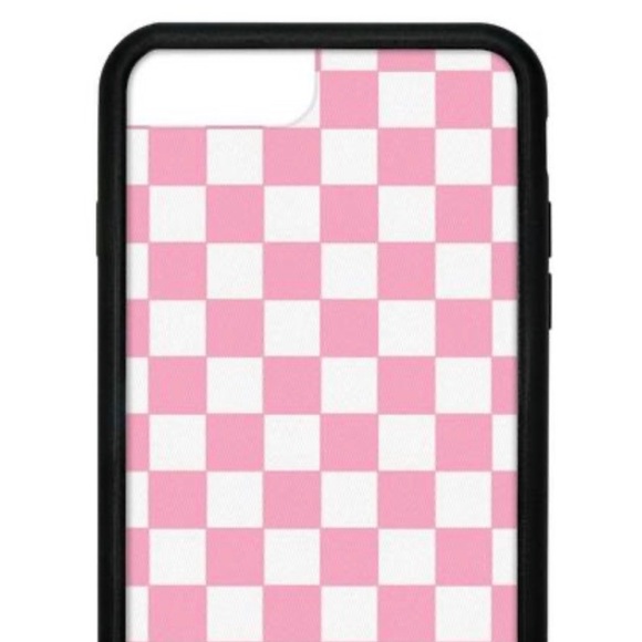 wildflower pink checkers 6+/7+/8+ phone case - Picture 3 of 4